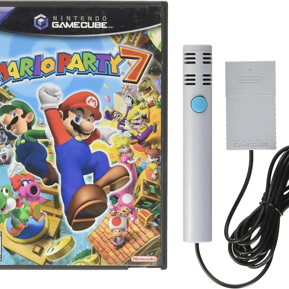 Mario Party 7 Video Game Nintendo Gamecube Tested & Complete W/ Bonus Microphone
